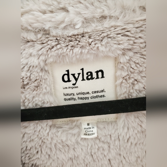 Dylan Women Gray Faux-Suede Shearling Sleeveless Vest Jacket Coat M - Picture 4 of 9